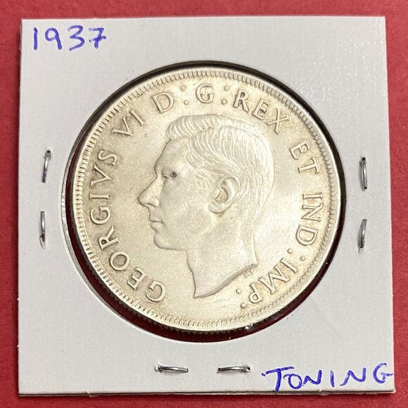Amazing 1937 Canada Uncirculated Silver $1 Dollar Coin! - Picture 3 of 15